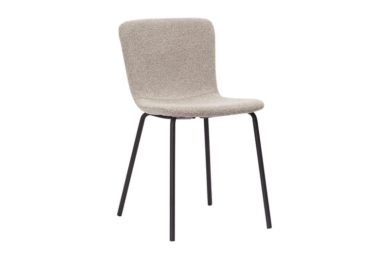 Kopparbo Runt Matbord 120 cm för 6 personer med 4 Katy Matstolar - Mörkbrun / Greige Bouclé / Metallben Svart - Möbler - Bord & matgrupper - Matgrupper