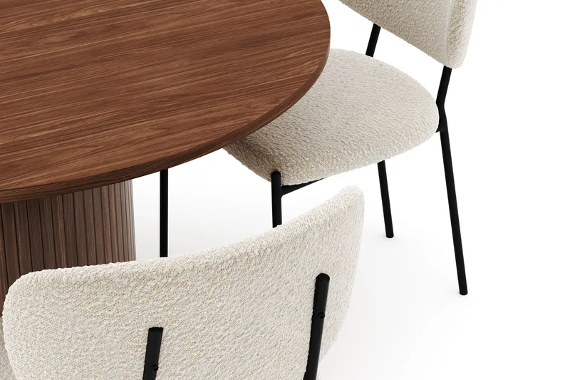 Kopparbo Runt Matbord 120 cm med 4 Gemmiano Stolar - Mörkbrun - Möbler - Bord & matgrupper - Matgrupper