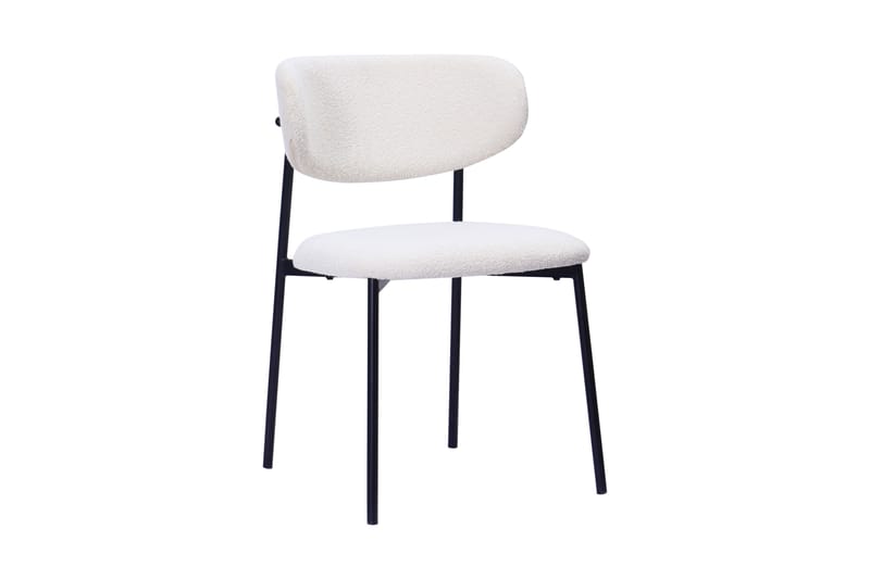 Kopparbo Runt Matbord 120 cm med 4 Lucy Matstolar - Mörkbrun / Vit Bouclé / Metallben Svart - Möbler - Bord & matgrupper - Matgrupper