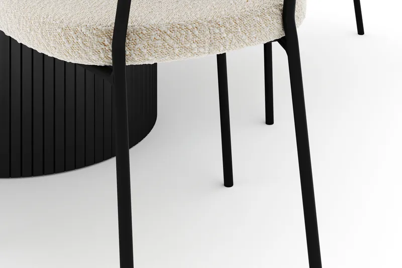 Kopparbo Runt Matbord 130 cm Förlängningsbart med 4 Gemmiano Stolar - Svart - Möbler - Bord & matgrupper - Matgrupper