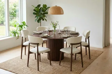 Kopparbo Runt Matbord 130 cm Fanér - Valnöt - Möbler - Bord & matgrupper - Matbord & köksbord