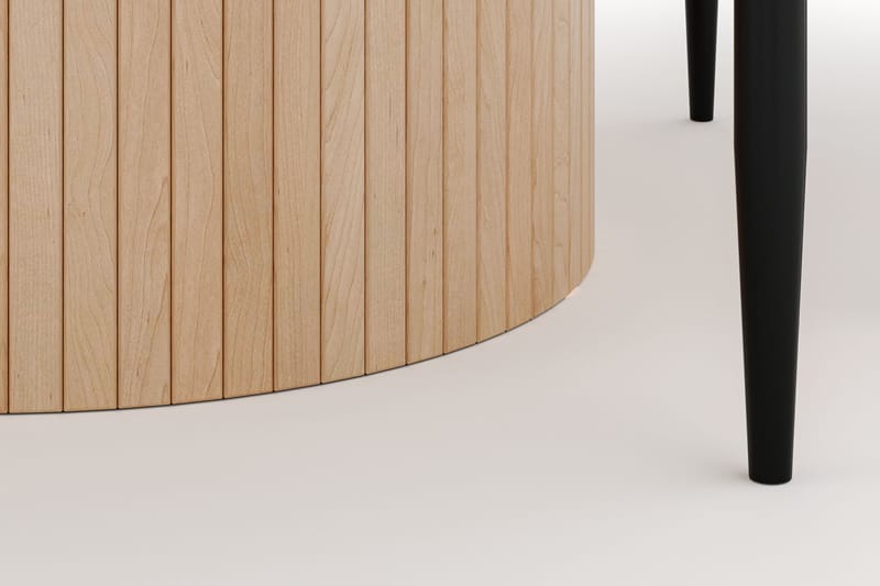 Kopparbo Runt Matbord 130 cm med 4 Sawako Stolar - Beige - Möbler - Bord & matgrupper - Matgrupper