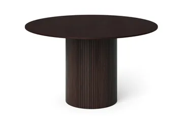 Kopparbo Runt Matbord 130 cm med Trä- och Rökt Ek-utseende - Mörkbrun - Möbler - Bord & matgrupper - Matbord & köksbord