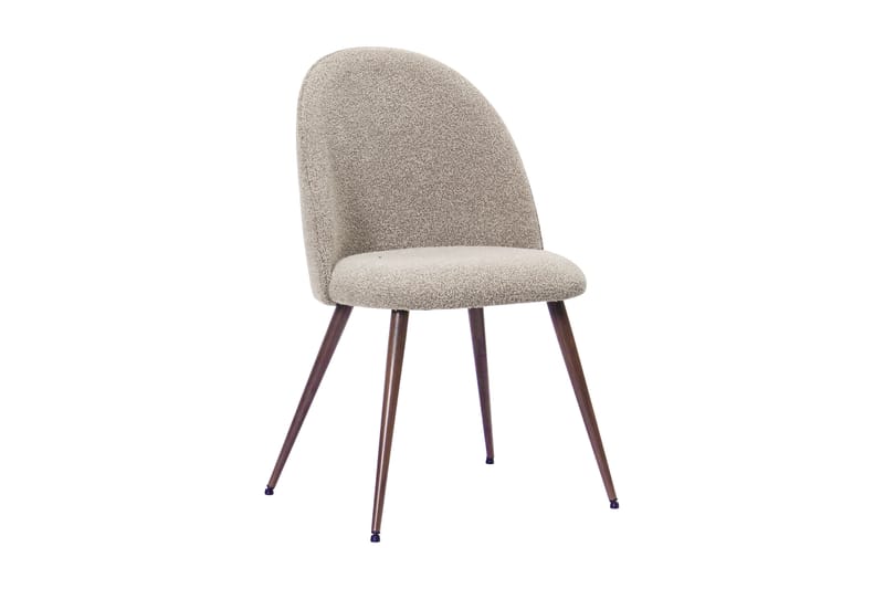 Kopparbo Runt Matbord 180 cm med 6 Nibe Plus Matstolar - Valnöt / Greige Bouclé / Metallben Valnöt - Möbler - Bord & matgrupper - Matgrupper