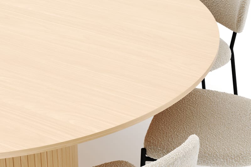Kopparbo Runt Matbord 180 cm med 8 Gemmiano Stolar - Whitewash - Möbler - Bord & matgrupper - Matgrupper