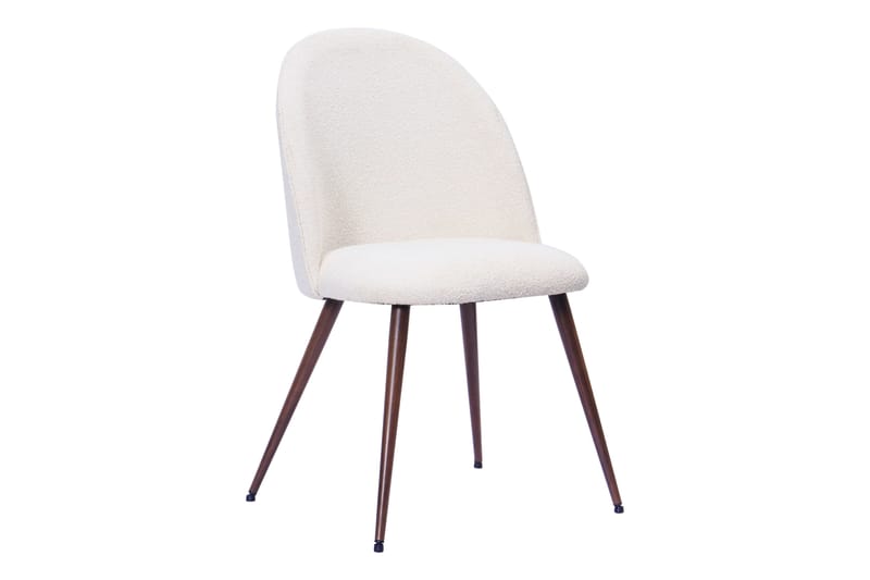 Kopparbo Runt Matbord 180 cm med 8 Nibe Plus Matstolar - Valnöt / Vit Bouclé / Metallben Valnöt - Möbler - Bord & matgrupper - Matgrupper