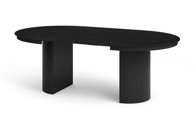 Kopparbo Runt Matbord förlängningsbart 120-220 cm Fanér, Svartlaserad ek