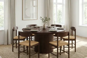 Kopparbo Runt Matbord förlängningsbart 140-240 cm Fanér - Valnöt - Möbler - Bord & matgrupper - Matbord & köksbord