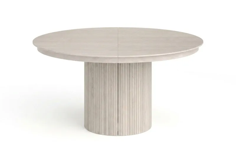 Kopparbo Runt Matbordförlängningsbart 140-240 cm Fanér - Vitlaserat - Möbler - Bord & matgrupper - Matbord & köksbord