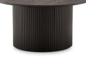 Kopparbo Runt Soffbord 85 cm med Trä- och Rökt Ek-utseende, Ribbad Pelarfot och Tunn Bordsskiva - Mörkbrun - Möbler - Bord & matgrupper - Soffbord