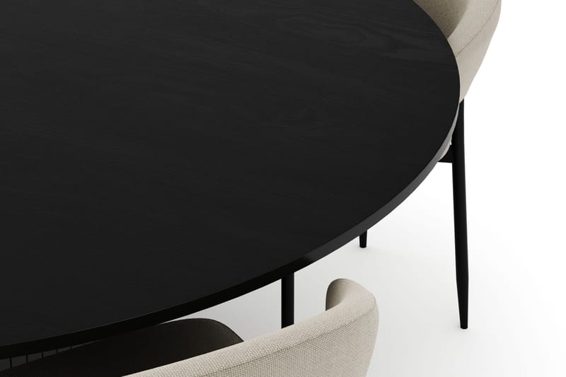 Kopparbo Runt Stort Matbord 180 cm med 4 Sawako Stolar - Svart - Möbler - Bord & matgrupper - Matgrupper