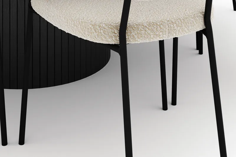 Kopparbo Runt Stort Matbord 180 cm med 8 Gemmiano Stolar - Svart - Möbler - Bord & matgrupper - Matgrupper