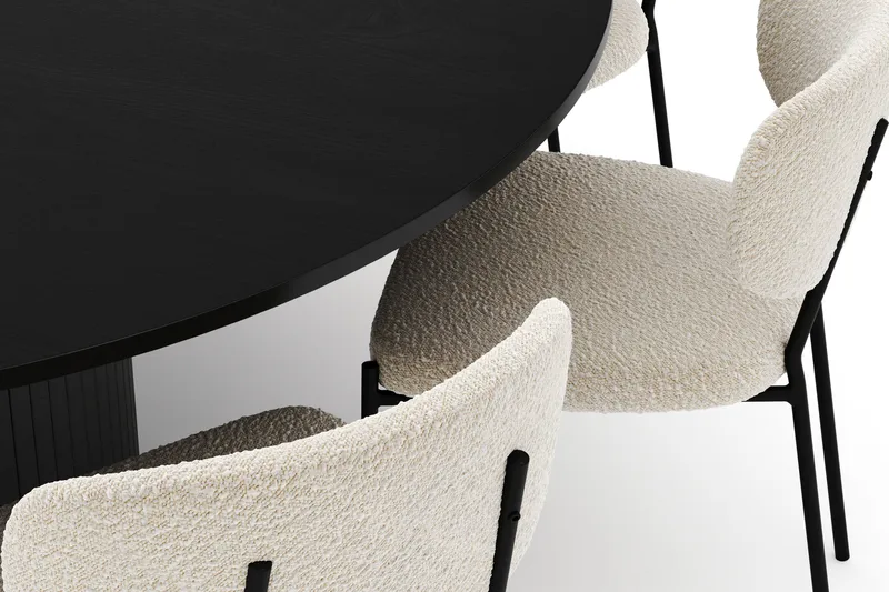 Kopparbo Runt Stort Matbord 180 cm med 8 Gemmiano Stolar - Svart - Möbler - Bord & matgrupper - Matgrupper