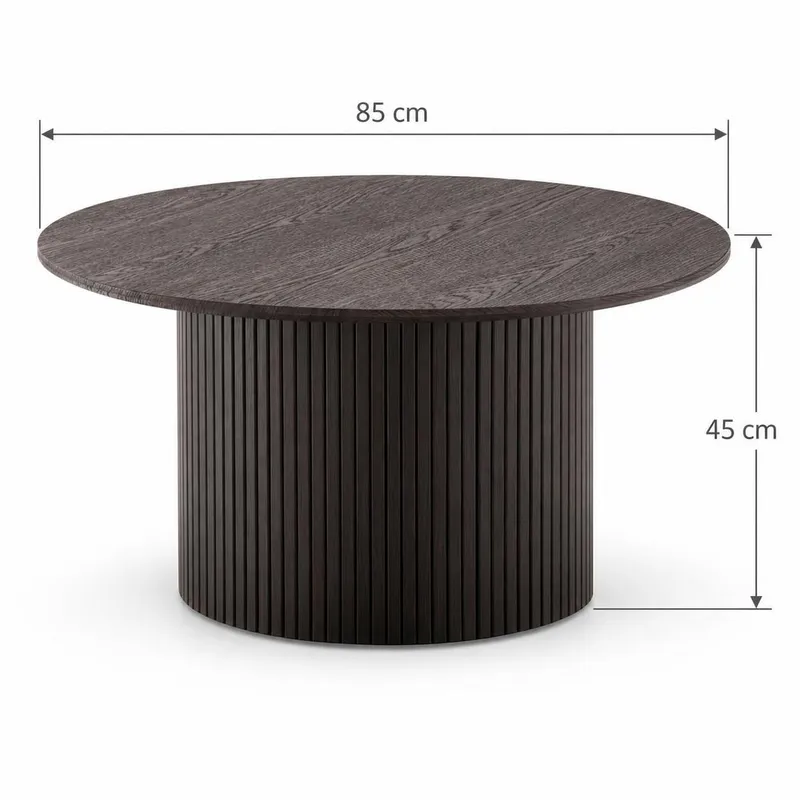 Kopparbo Soffbord Rund 85 cm med tunn bordsskiva - Rökt ek - Möbler - Bord & matgrupper - Soffbord