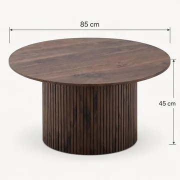 Kopparbo Soffbord Rund 85 cm med tunn bordsskiva - Valnöt - Möbler - Bord & matgrupper - Soffbord