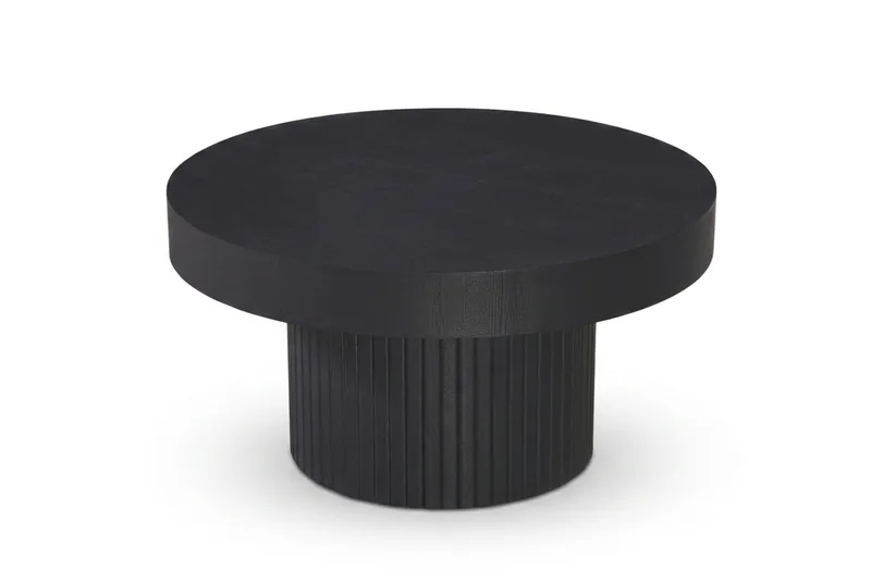 Kopparbo Soffbord Rund 85 cm tjock bordsskiva, Svart