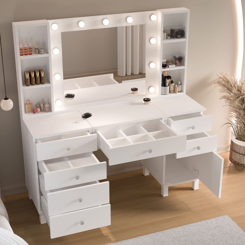 Koren Sminkbord 139,9x147x139,9 cm - Vit - Möbler - Bord & matgrupper - Sminkbord & toalettbord