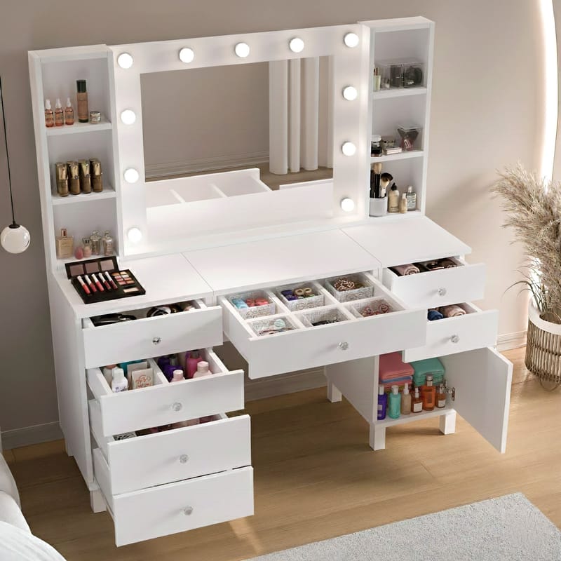 Koren Sminkbord 139,9x147x139,9 cm - Vit - Möbler - Bord & matgrupper - Sminkbord & toalettbord
