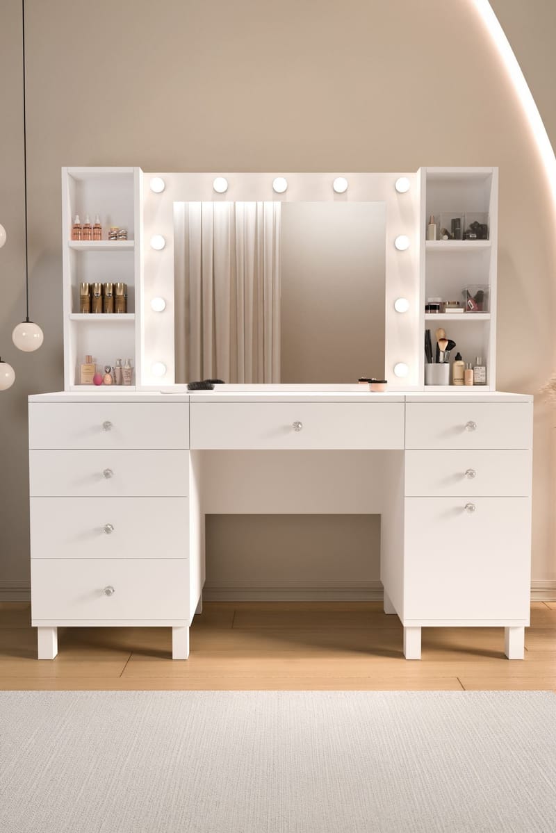 Koren Sminkbord 139,9x147x139,9 cm - Vit - Möbler - Bord & matgrupper - Sminkbord & toalettbord