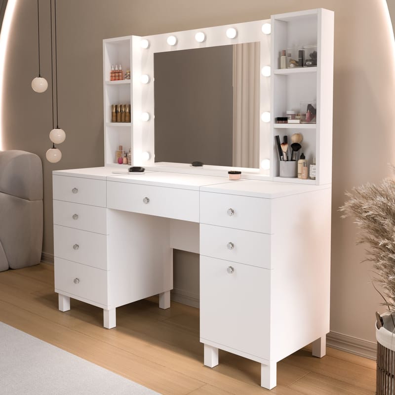 Koren Sminkbord 139,9x147x139,9 cm - Vit - Möbler - Bord & matgrupper - Sminkbord & toalettbord