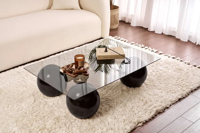 Koushik Soffbord 110 cm, Svart och grå