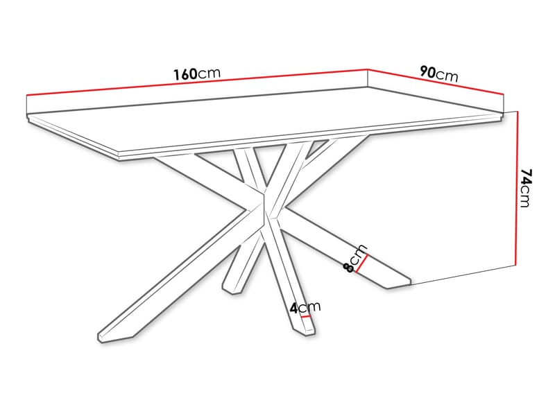 Kovrel Matbord 160 cm Rektangulär - Svart - Möbler - Bord & matgrupper - Matbord & köksbord