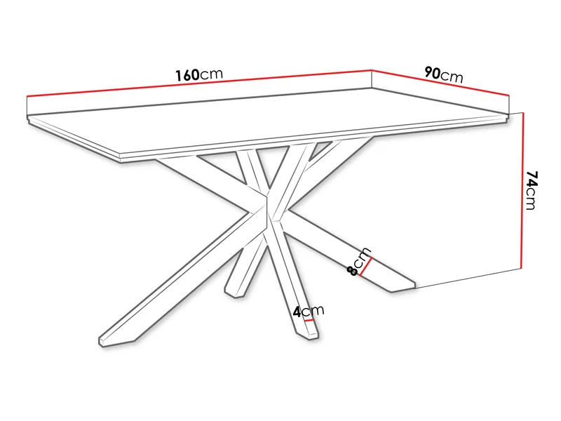 Kovrel Matbord 160 cm Rektangulär - Svart/Brun - Möbler - Bord & matgrupper - Matbord & köksbord