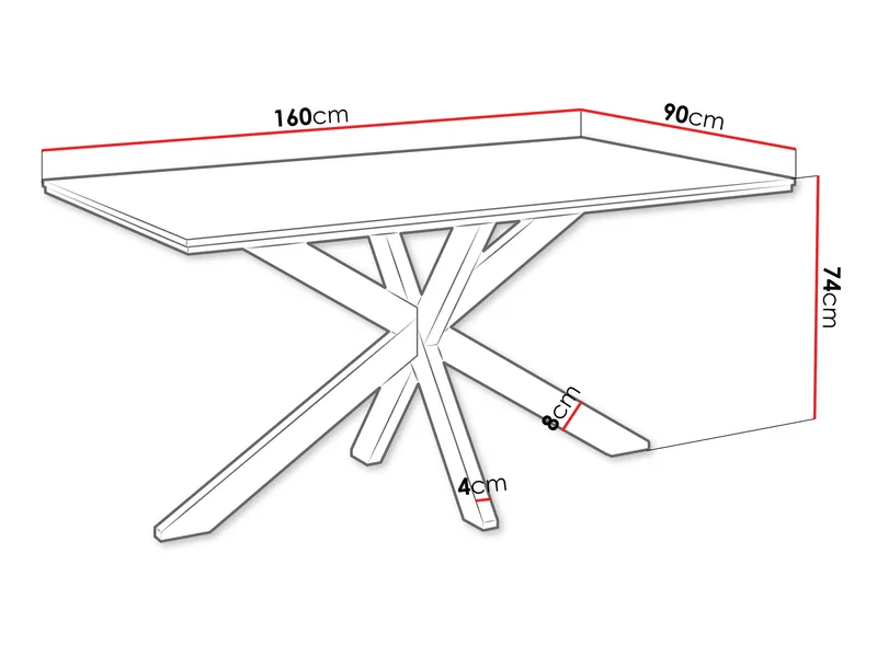 Kovrel Matbord 160 Rektangulär - Svart/Vit - Möbler - Bord & matgrupper - Matbord & köksbord