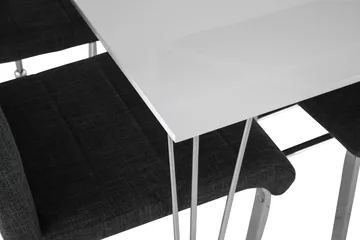 Kronblom Matgrupp 120 cm med 4 Cibus Stol - Vit/Krom/Grå - Möbler - Bord & matgrupper - Matgrupper