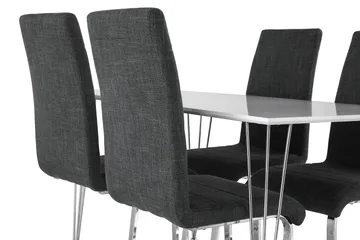 Kronblom Matgrupp 120 cm med 4 Cibus Stol - Vit/Krom/Grå - Möbler - Bord & matgrupper - Matgrupper