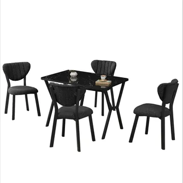 Krylor Matgrupp Bord 110 cm + 4 Stolar - Antracit/Svart - Möbler - Bord & matgrupper - Matgrupper