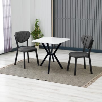 Krylor Matgrupp Bord 70 cm + 2 Stolar - Antracit/Vit - Möbler - Bord & matgrupper - Matgrupper