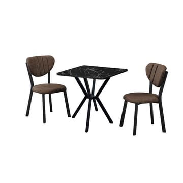 Krylor Matgrupp Bord 70 cm + 2 Stolar - Brun Svart - Möbler - Bord & matgrupper - Matgrupper