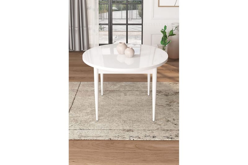 Kummer Matbord 90 cm Rund - Vit - Möbler - Bord & matgrupper - Matbord & köksbord