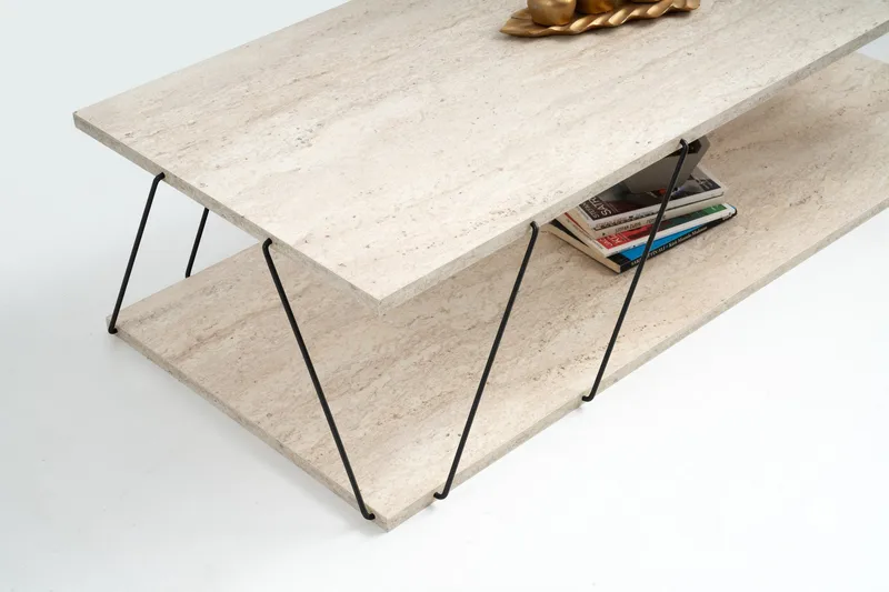 Labranda Soffbord 120 cm - Svart/Marmor - Möbler - Bord & matgrupper - Soffbord