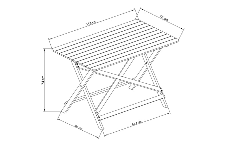 Landet Rektangulärt Matbord utomhus 118x70x74 cm i akacia trä - Mörkgrön - Utemöbler - Utebord & trädgårdsbord - Matbord utomhus