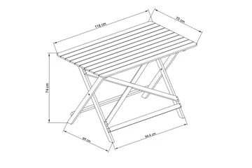 Landet Rektangulärt Matbord utomhus 118x70x74 cm i akacia trä - Mörkgrön - Utemöbler - Utebord & trädgårdsbord - Matbord utomhus