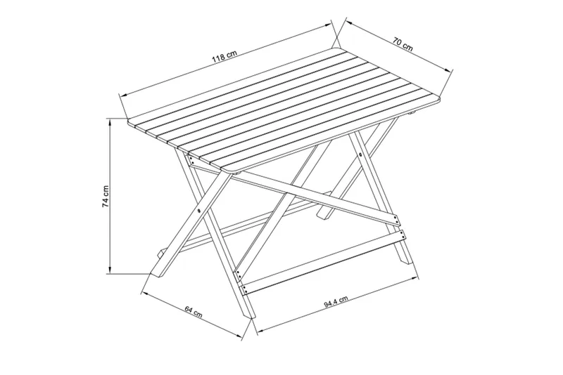 Landet Rektangulärt Matbord utomhus 118x70x74 cm i akacia trä - Mörkgrön - Utemöbler - Utebord & trädgårdsbord - Matbord utomhus