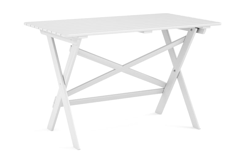 Landet Rektangulärt Matbord utomhus 118x70x74 cm i akacia trä, Vit