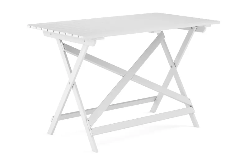 Landet Rektangulärt Matbord utomhus 118x70x74 cm i akacia trä, Vit
