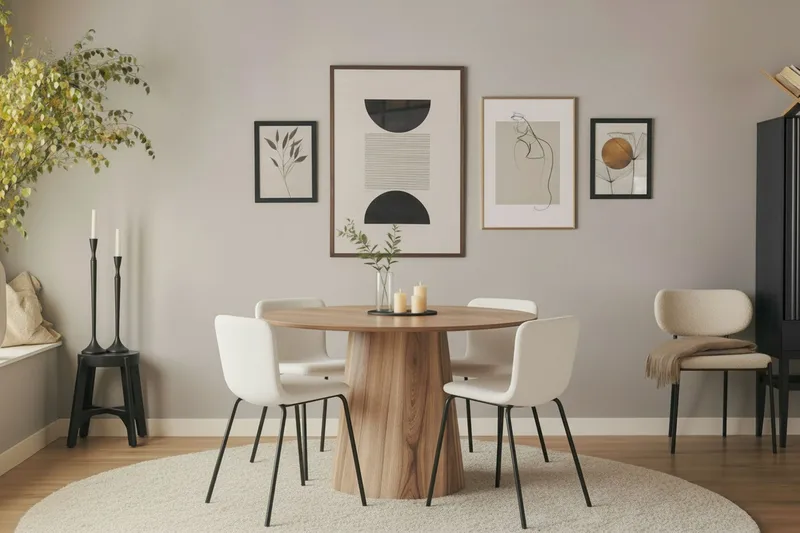 Lanzo Matbord 120 cm med 4 Katy Matstolar - Möbler - Bord & matgrupper - Matgrupper