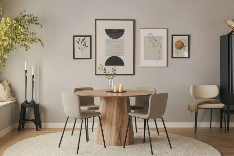 Lanzo Matbord 120 cm med 4 Katy Matstolar - Möbler - Bord & matgrupper - Matgrupper