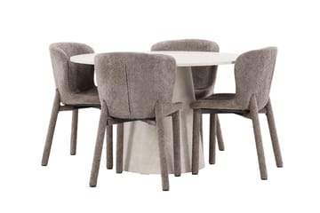 Lanzo Matbord 120 cm Rund med 4 Astoria Matstol - Möbler - Bord & matgrupper - Matgrupper