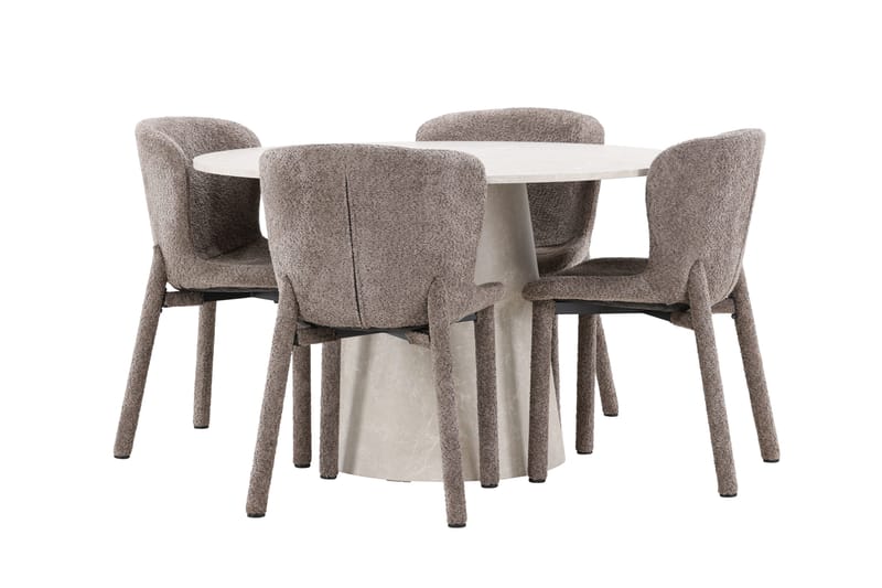 Lanzo Matbord 120 cm Rund med 4 Astoria Matstol - Möbler - Bord & matgrupper - Matgrupper