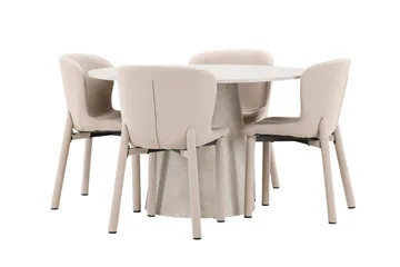 Lanzo Matbord 120 cm Rund med 4 Astoria Matstol - Möbler - Bord & matgrupper - Matgrupper