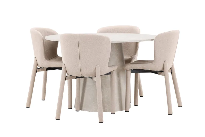 Lanzo Matbord 120 cm Rund med 4 Astoria Matstol - Möbler - Bord & matgrupper - Matgrupper