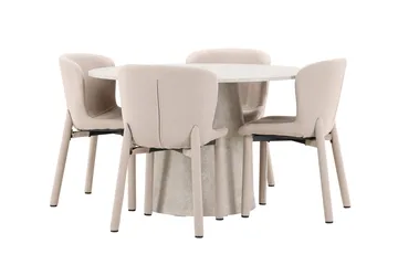 Lanzo Matbord 120 cm Rund med 4 Astoria Matstol - Möbler - Bord & matgrupper - Matgrupper