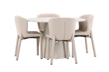 Lanzo Matbord 120 cm Rund med 4 Astoria Matstol - Möbler - Bord & matgrupper - Matgrupper