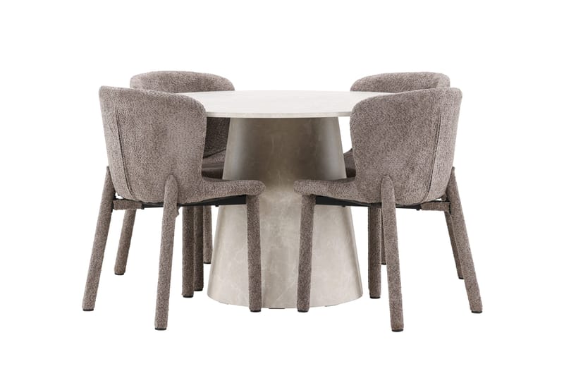 Lanzo Matbord 120 cm Rund med 4 Astoria Matstol - Möbler - Bord & matgrupper - Matgrupper