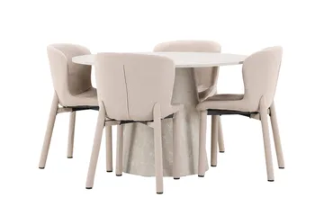 Lanzo Matbord 120 cm Rund med 4 Astoria Matstol - Möbler - Bord & matgrupper - Matgrupper